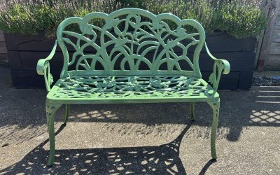 Garden Metal Bench RAL 6011