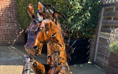 Powder Coated Horse Garden Feature