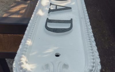 Refurbished Victorian cast iron signs