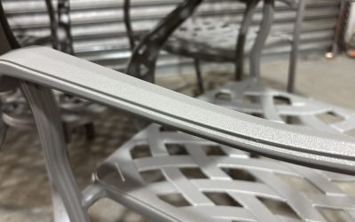 Restored Garden Patio Set in Silver Texture Powder Coat